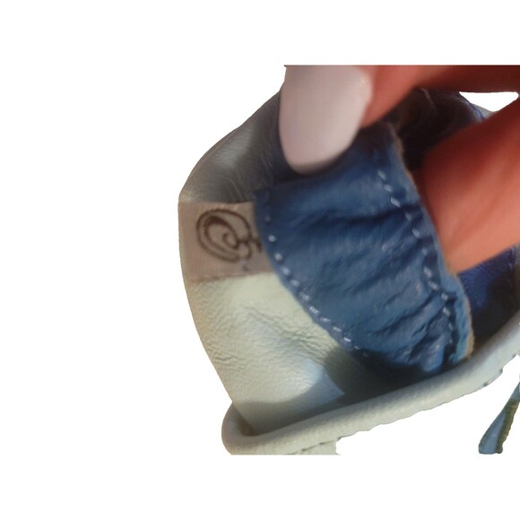 Olea London Baby Leather Shoes Dinosaur Blue 6-12M Soft Sole New Without Tags - Picture 7 of 9
